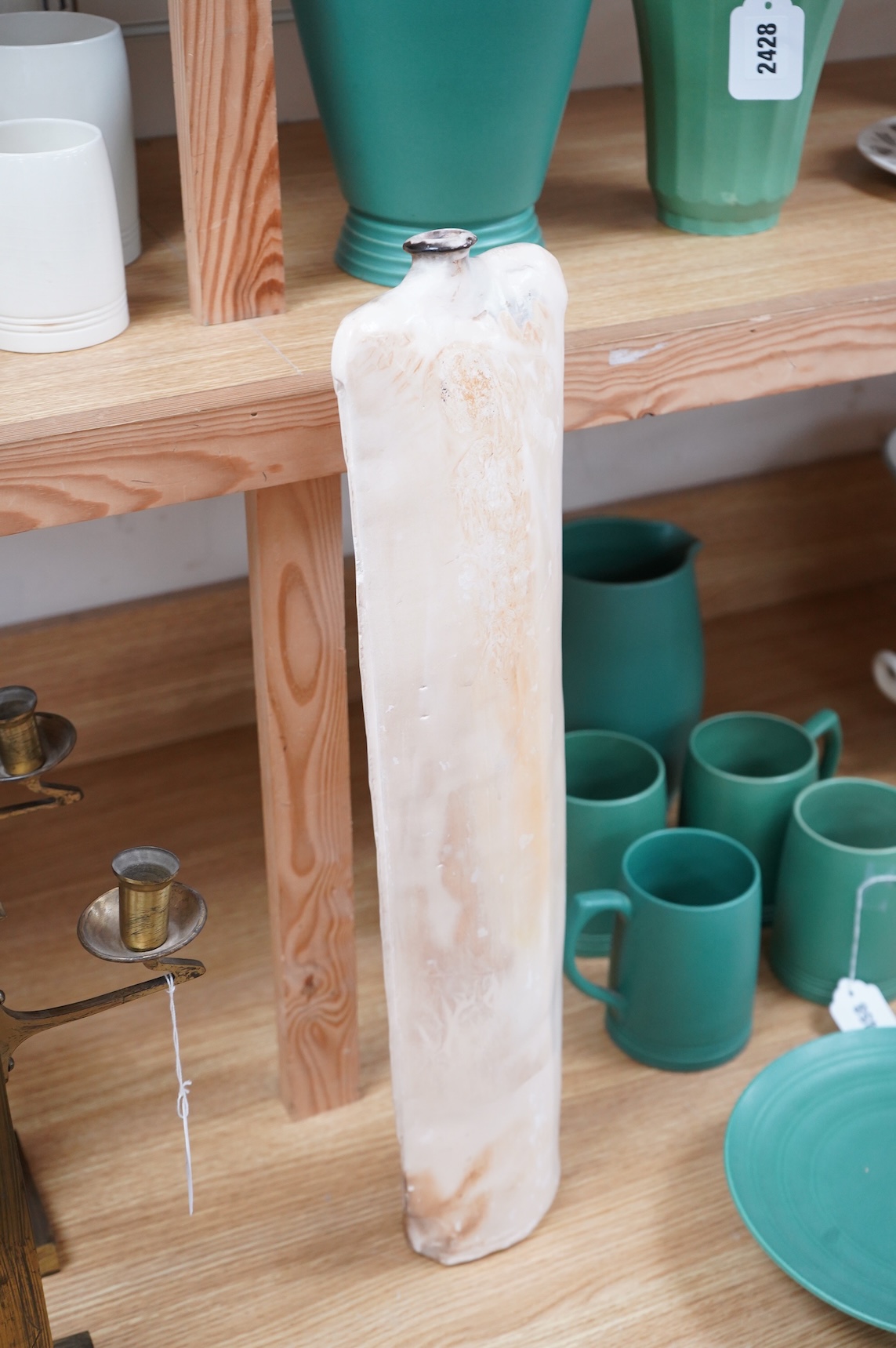 John Bedding (contemporary), a tall studio pottery vase, impressed stamp to the top of the foot rim, 57cm high